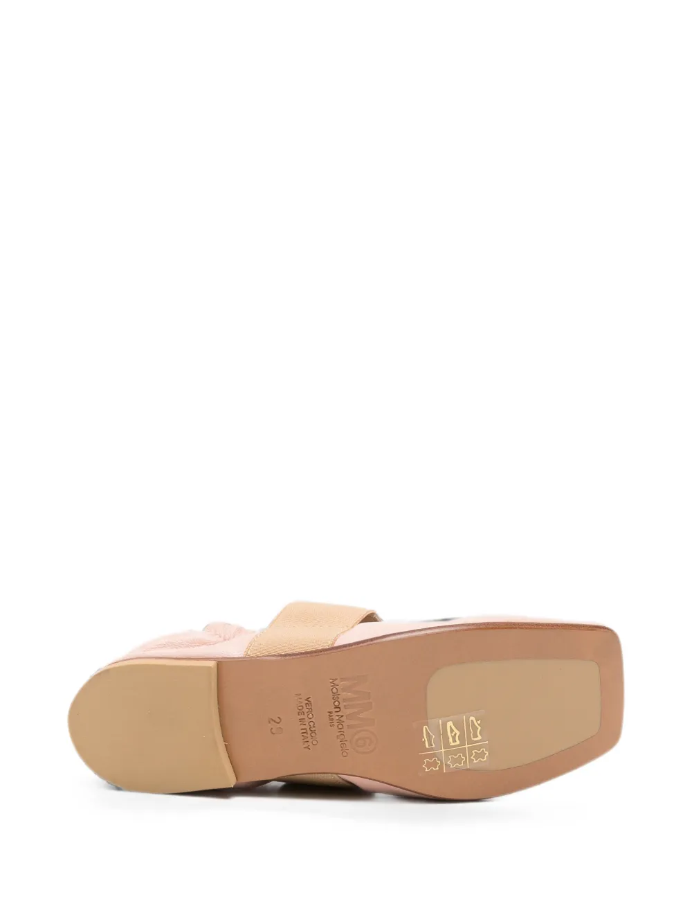 MM6 Maison Margiela Kids logo-print square-toe ballet flats Roze