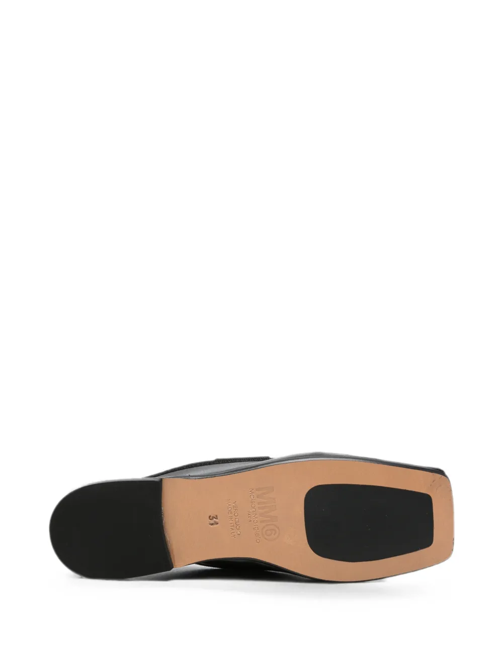 MM6 Maison Margiela Kids logo-strap bow-detail ballet flats Zwart