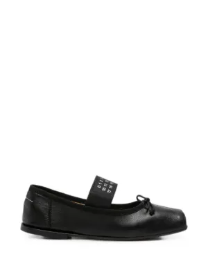 MM6 Maison Margiela Kids logo-strap bow-detail ballet flats