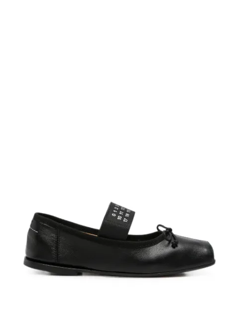 MM6 Maison Margiela Kids logo-strap bow-detail ballet flats