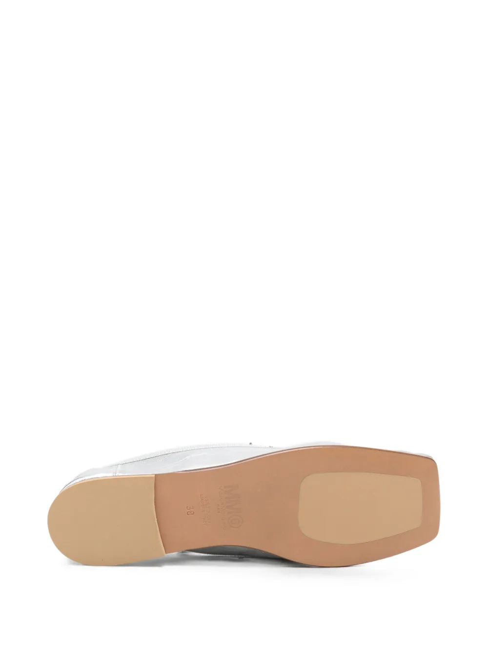 MM6 Maison Margiela Kids square-toe bow-detail ballet flats Zilver