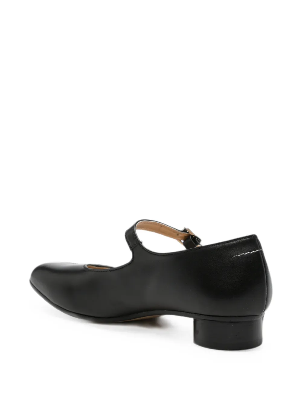 MM6 Maison Margiela Kids buckle-strap square-toe ballet flats Zwart