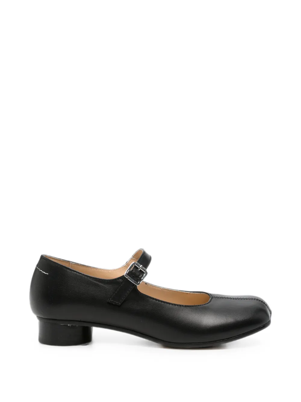 MM6 Maison Margiela Kids buckle-strap square-toe ballet flats - Nero