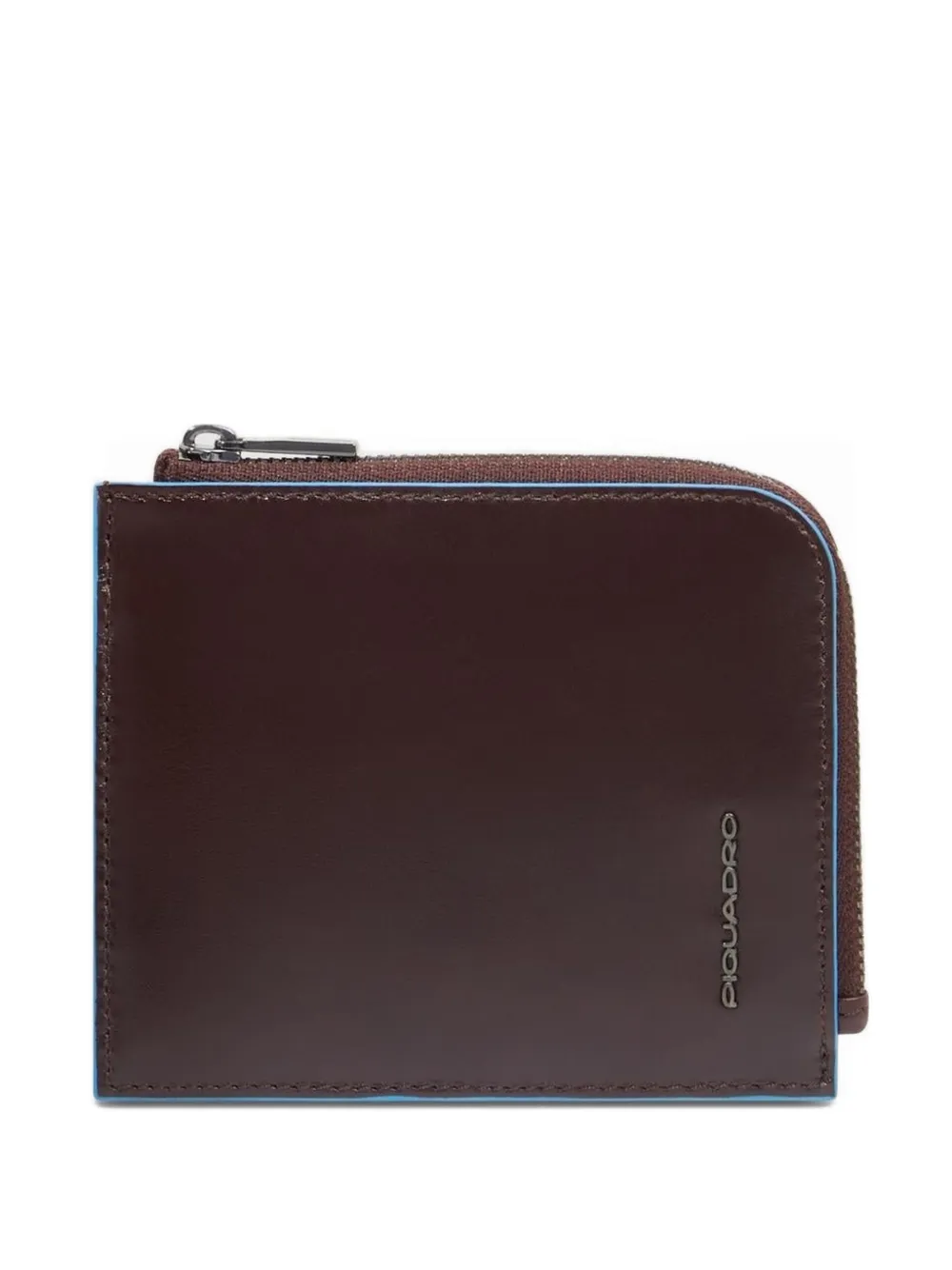 PIQUADRO zipped leather wallet - Marrone