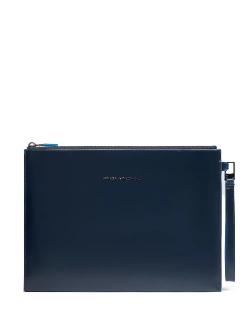 PIQUADRO iPad compartment leather clutch - Blu