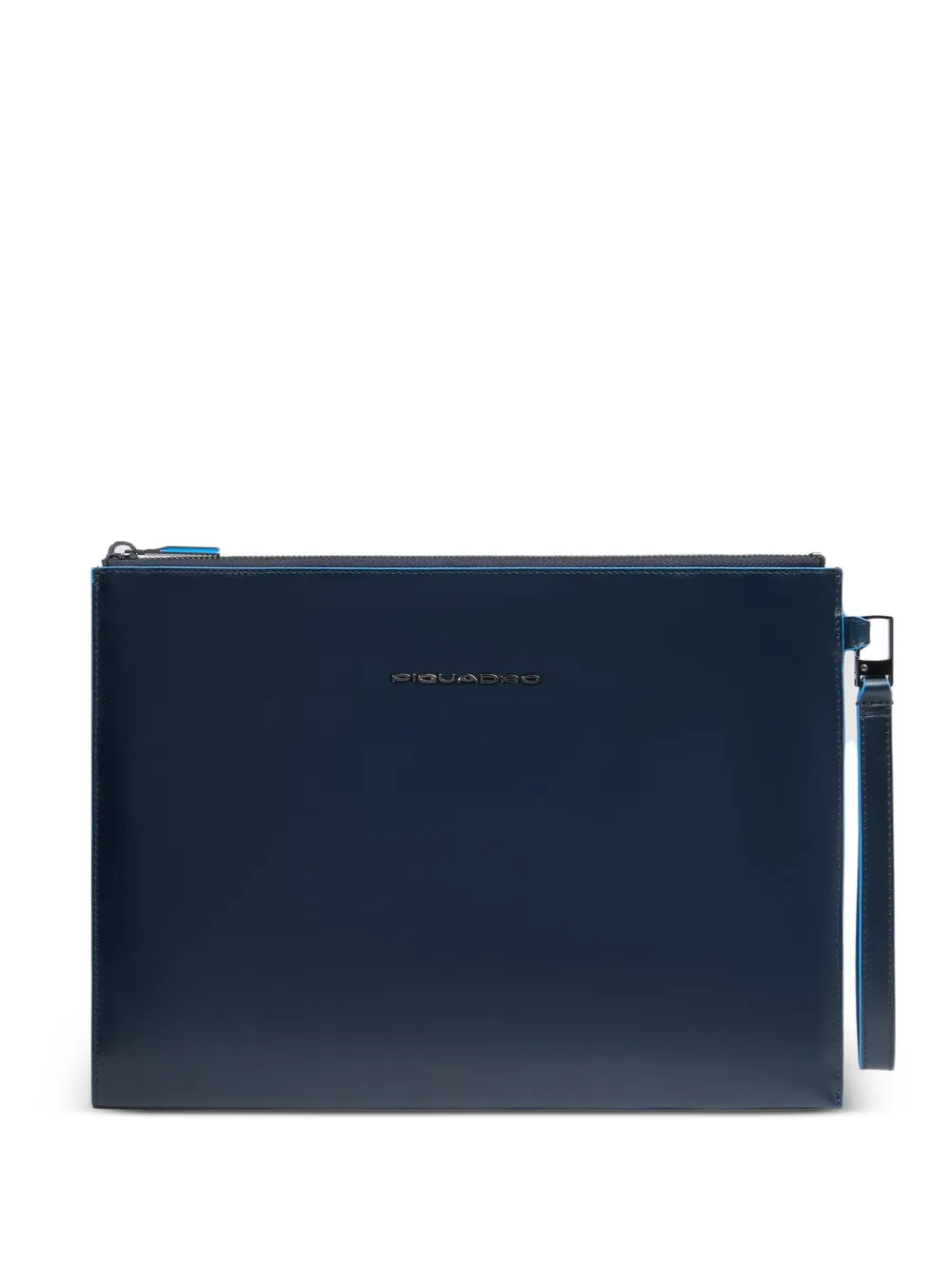 PIQUADRO iPad compartment leather clutch - Blu