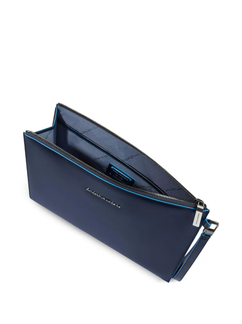 PIQUADRO Leren clutch met iPad-vak Blauw