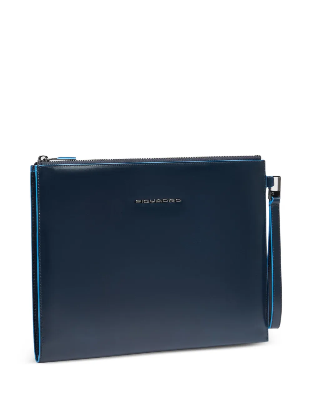 PIQUADRO Leren clutch met iPad-vak Blauw