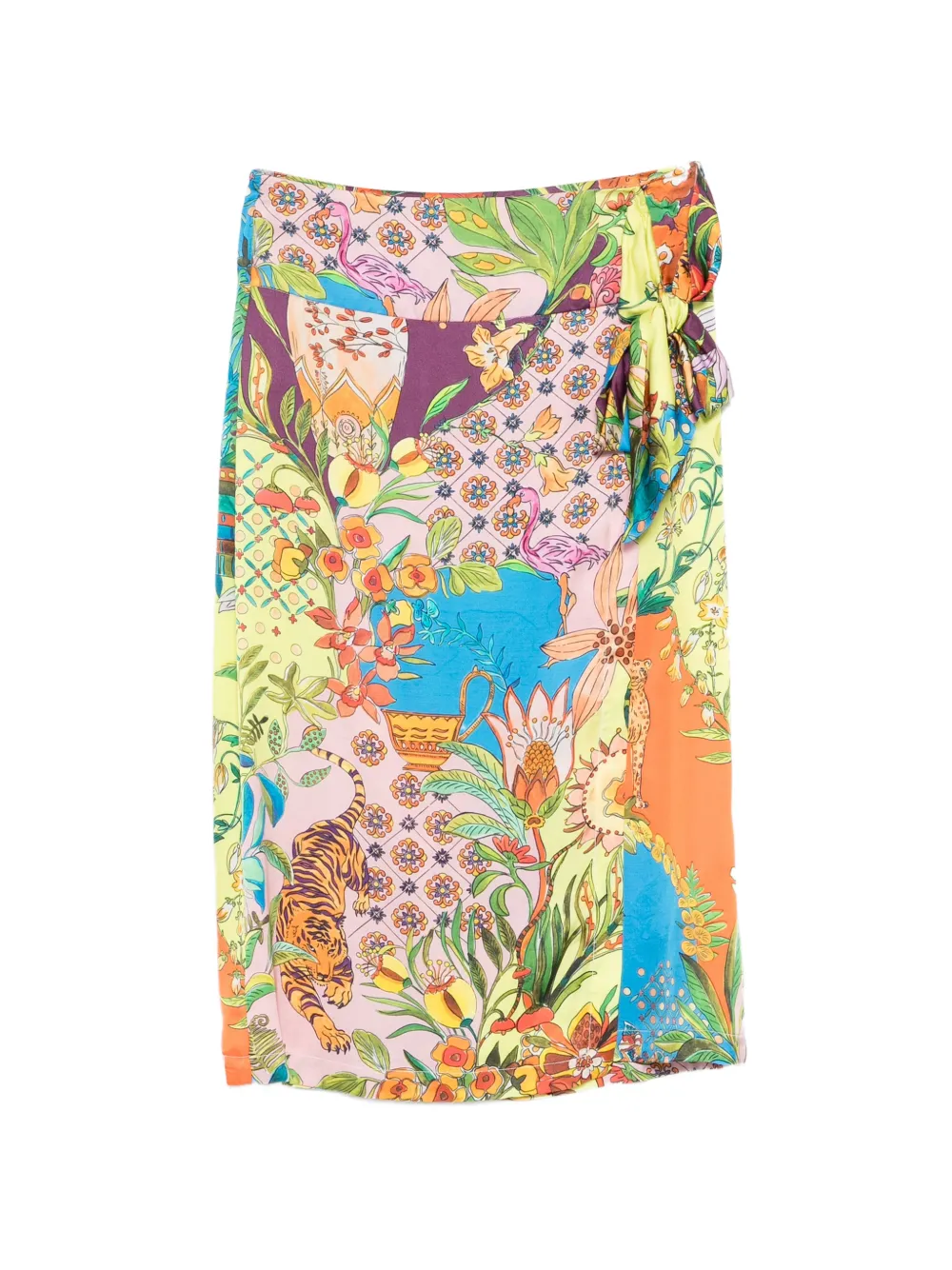 LIU JO tie-detail midi skirt - Giallo