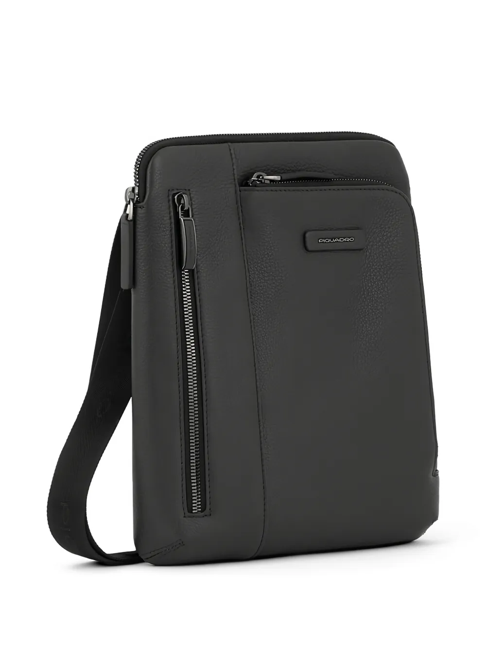PIQUADRO iPad leren crossbodytas Zwart