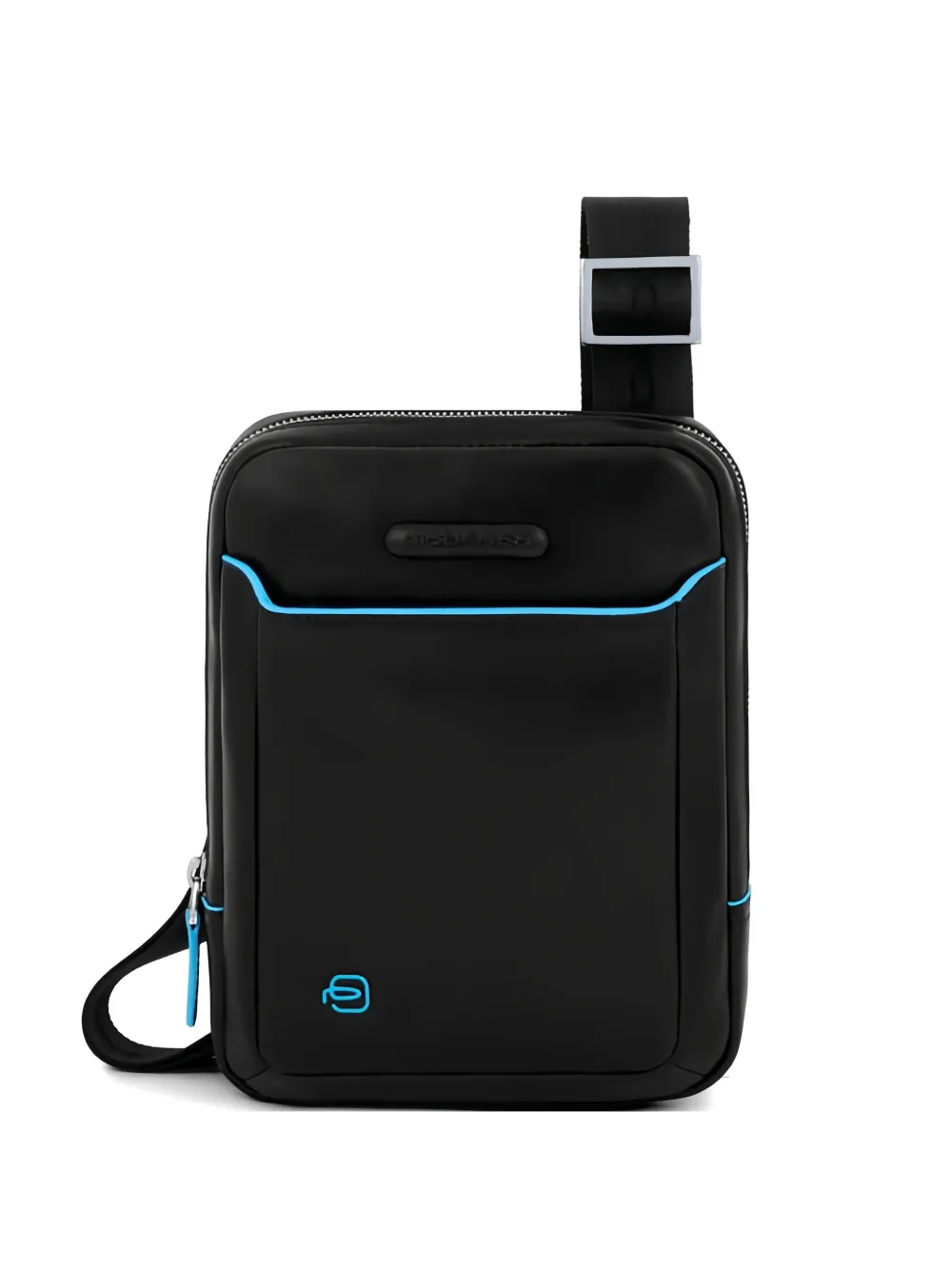 PIQUADRO square leather messenger bag - Nero