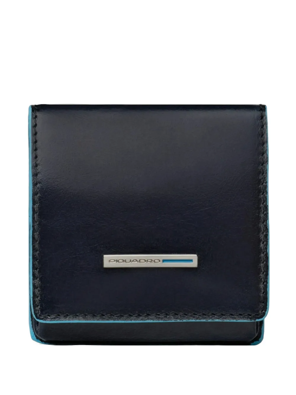 PIQUADRO square leather coin purse - Blu