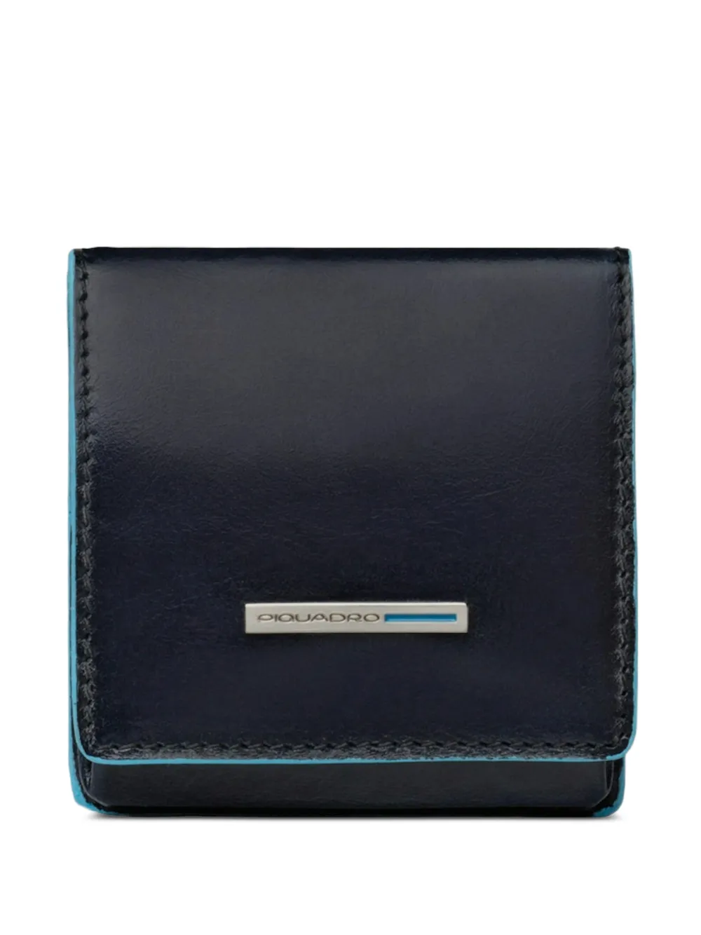 PIQUADRO square leather coin purse - Blu