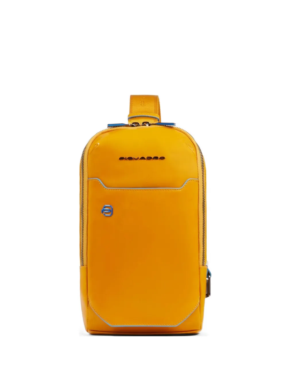 PIQUADRO logo-detail leather crossbody bag - Arancione