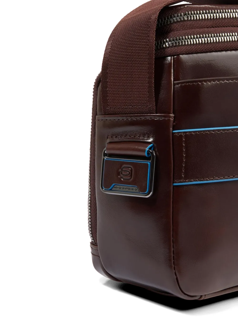 PIQUADRO Gepersonaliseerde leren crossbodytas Bruin