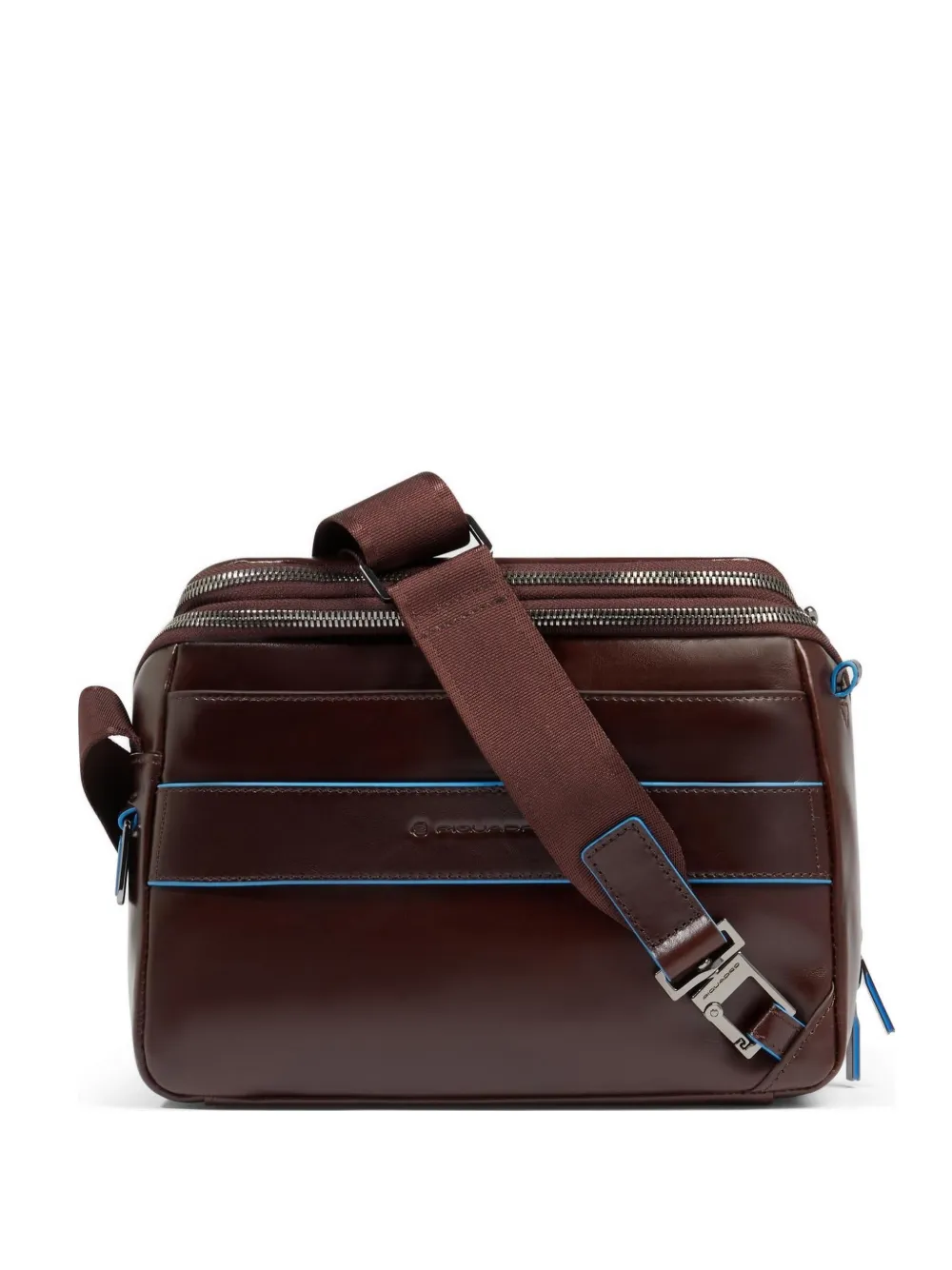 PIQUADRO Gepersonaliseerde leren crossbodytas Bruin