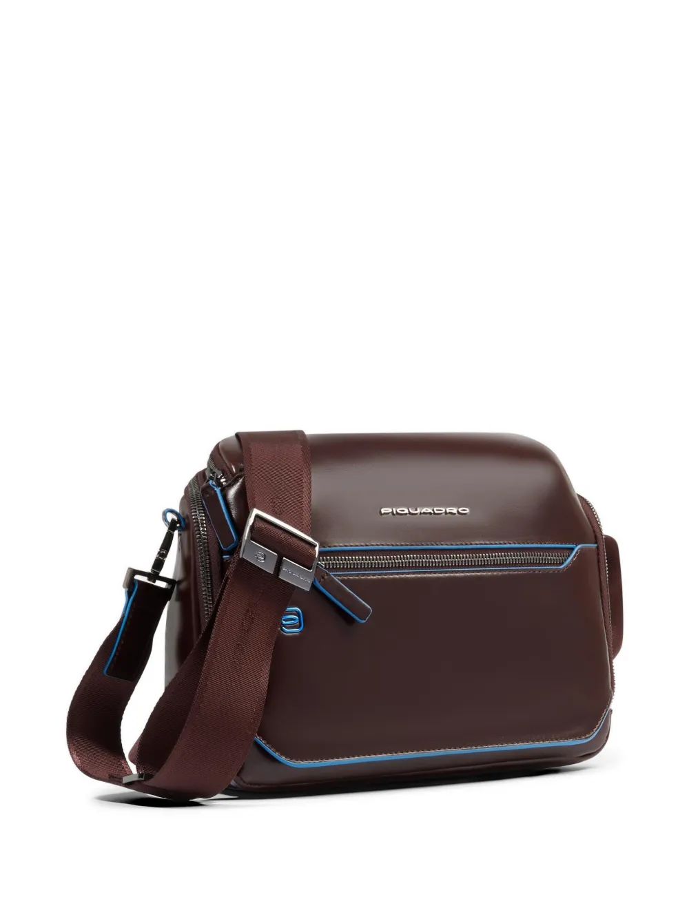 PIQUADRO Gepersonaliseerde leren crossbodytas Bruin