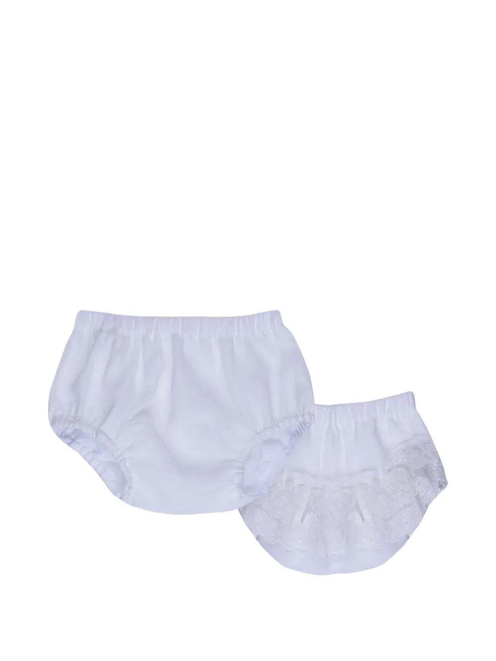 MARLU' couture lace-trim ruffled bloomers - Weiß