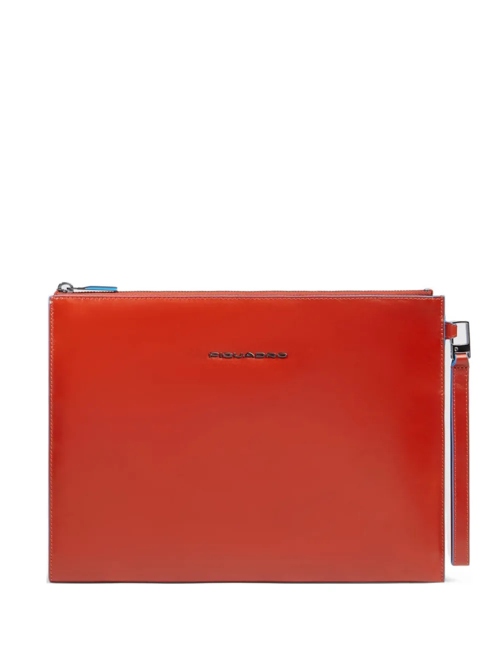 PIQUADRO ipad compartment leather clutch - Arancione