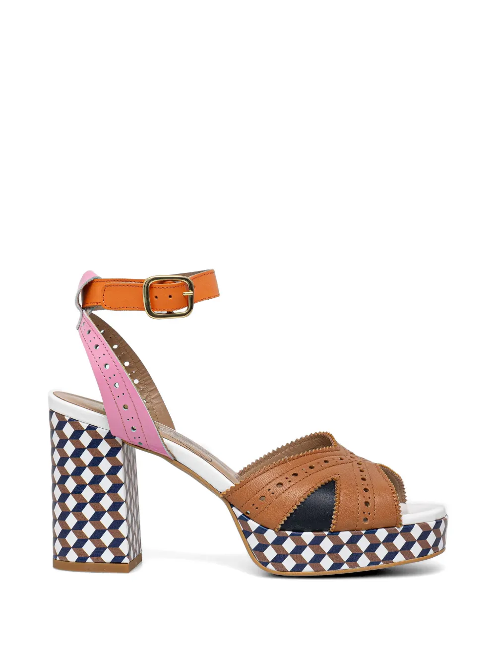 Fly London perforated platform pumps Bruin