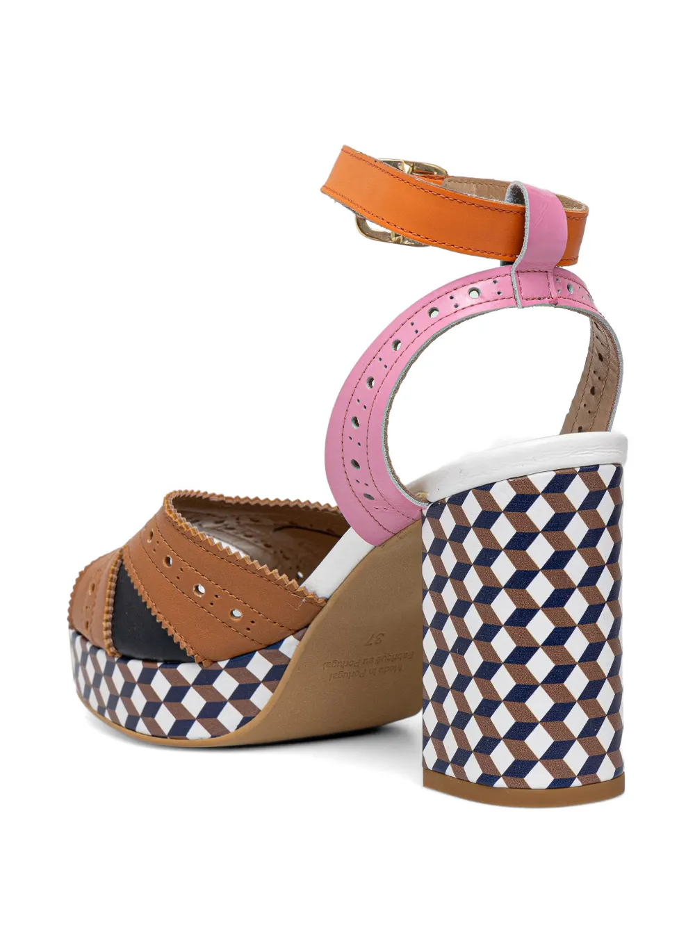 Fly London perforated platform pumps Bruin