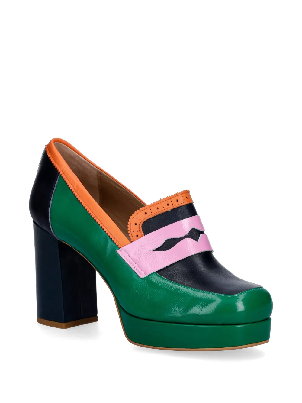 Fly London platform leather pumps Groen