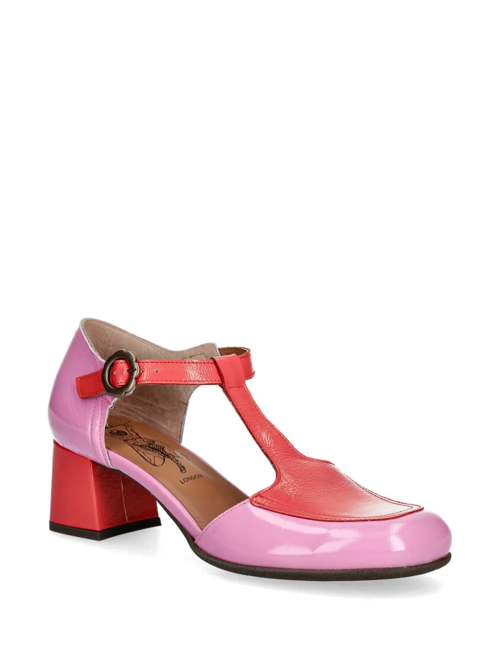 Fly London T-bar block-heel pumps Roze