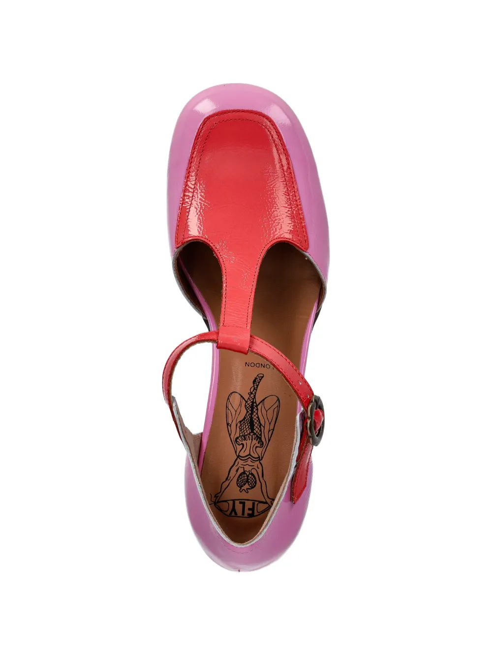Fly London T-bar block-heel pumps Roze