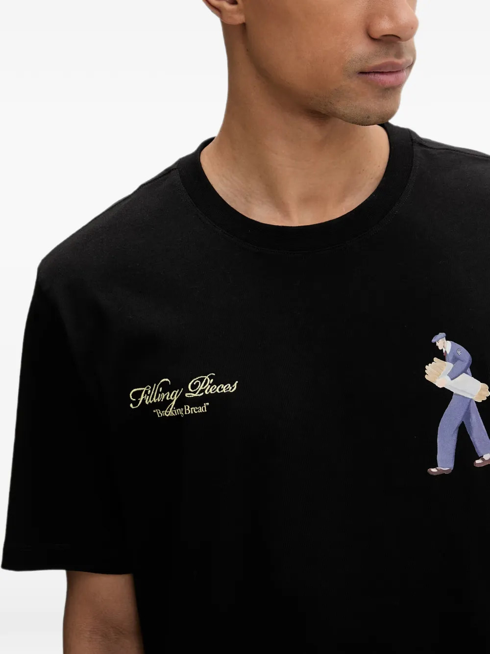 Filling Pieces Bakery T-shirt met grafische print Zwart