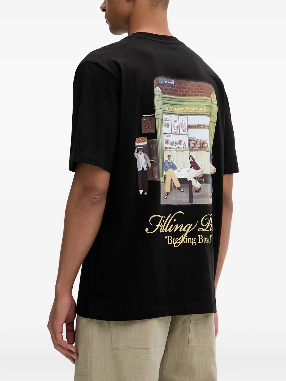 Filling Pieces Bakery T-shirt met grafische print Zwart