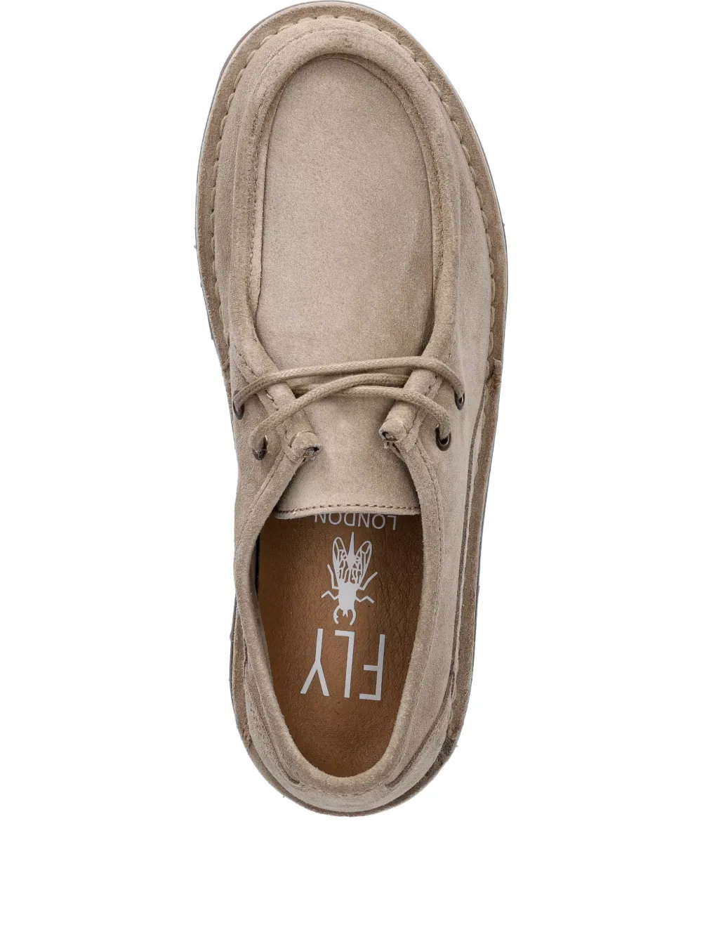 Fly London suede moc-toe boat shoes Beige