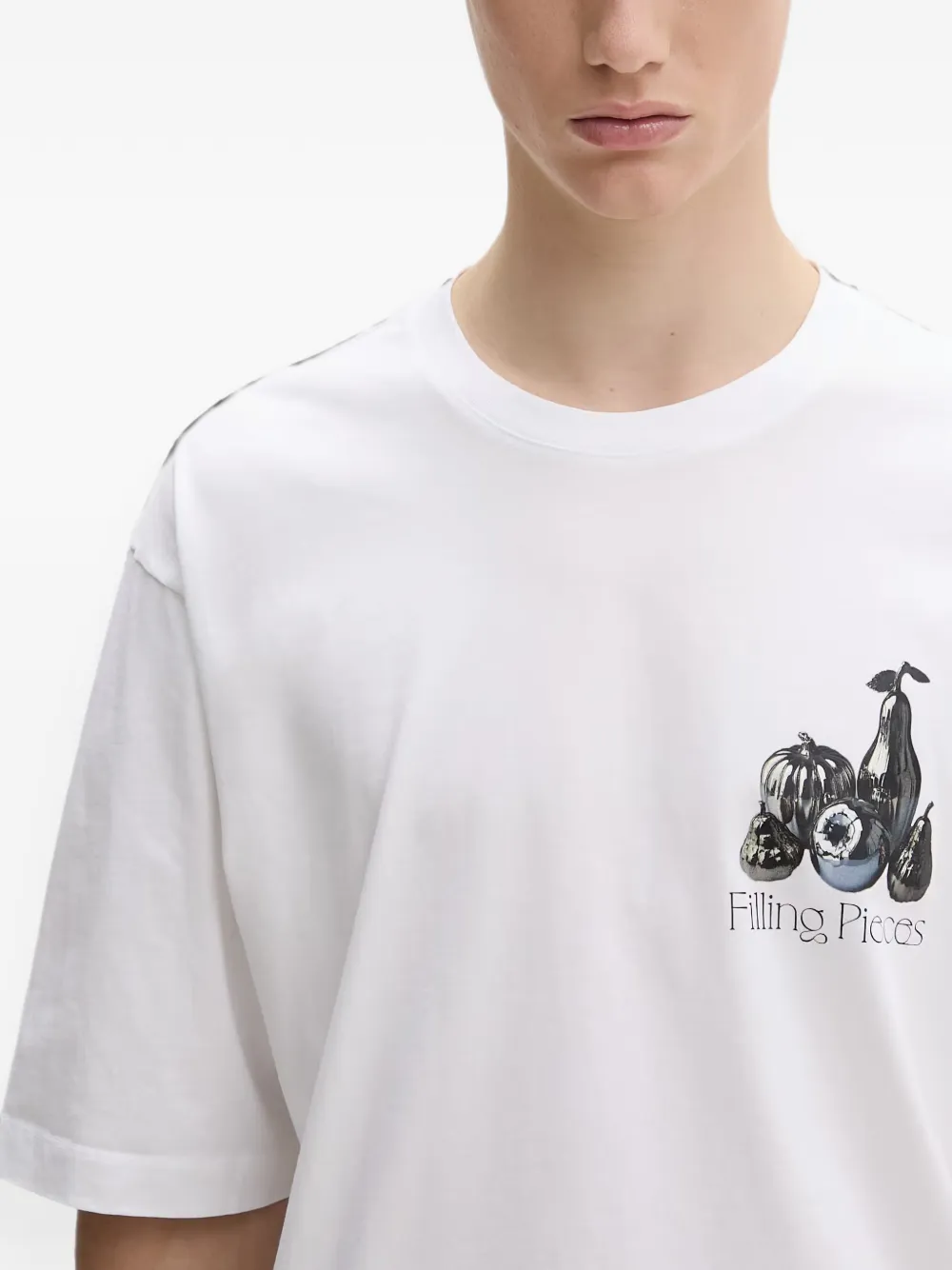 Filling Pieces Boxy Chrome Fruit T-shirt met logoprint Wit