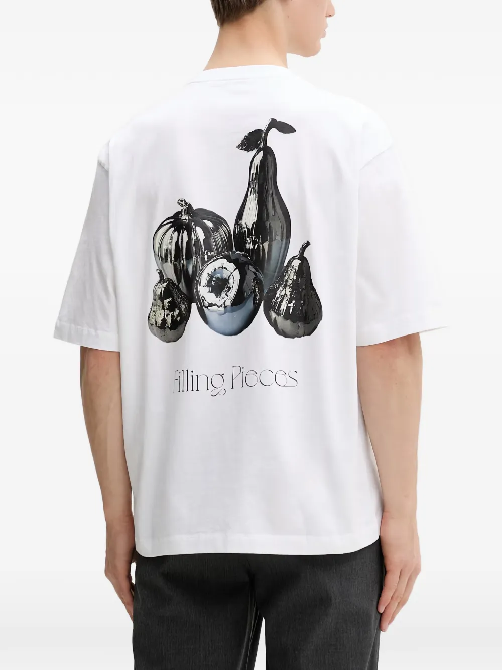 Filling Pieces Boxy Chrome Fruit T-shirt met logoprint Wit
