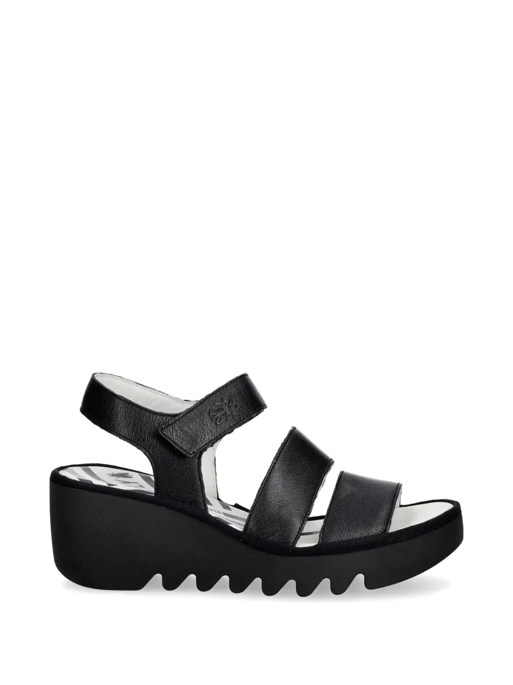Fly London Sandalen met sleehak Zwart