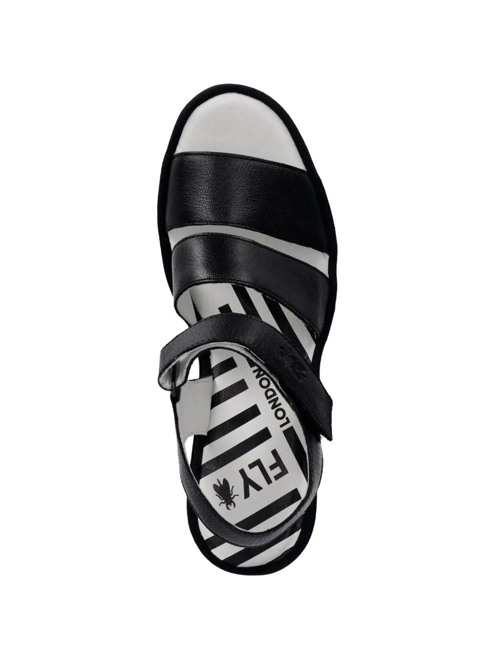  Fly London Sandalias Con Cierre Autoadherente - Negro 
