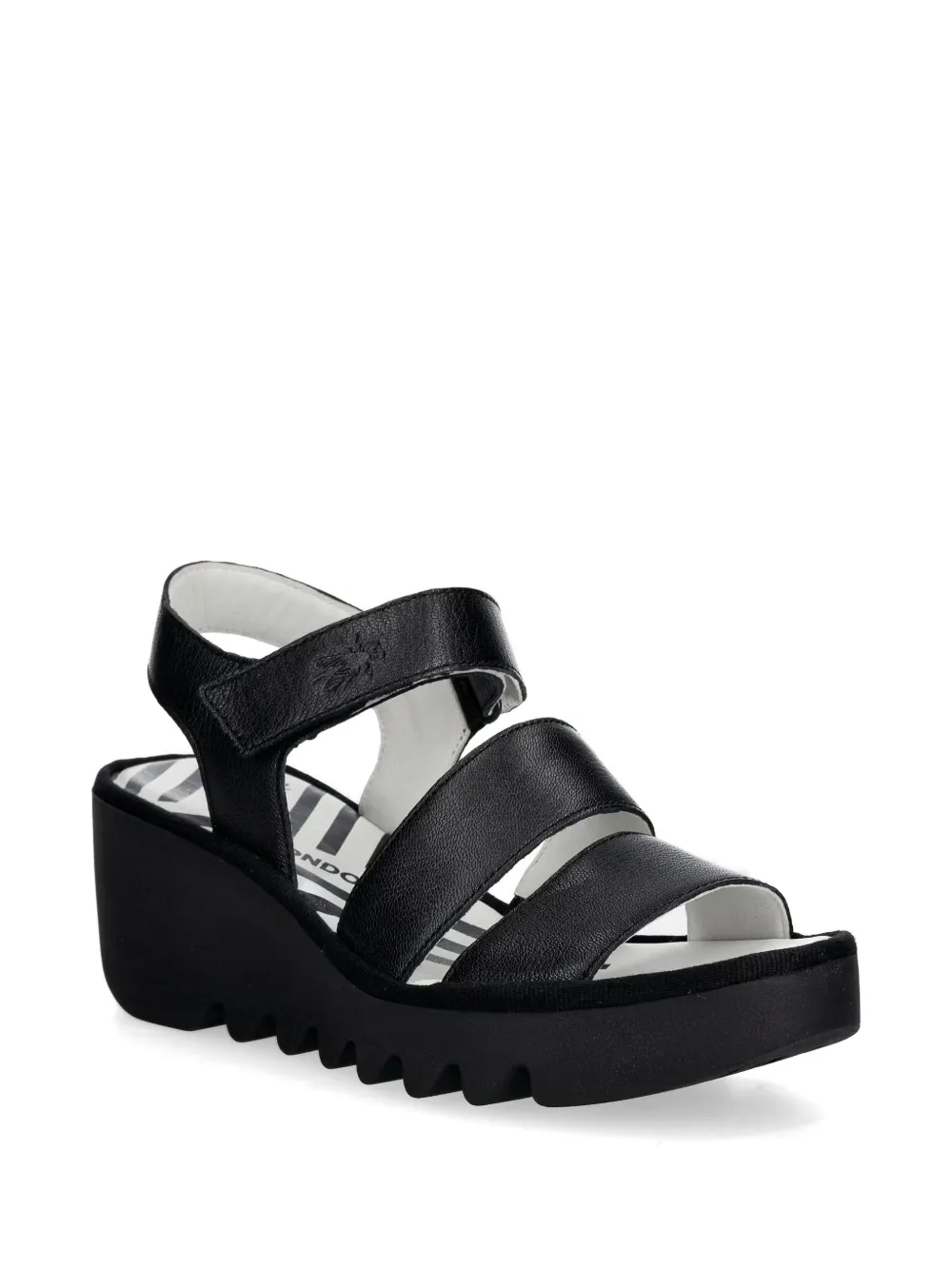  Fly London Sandalias Con Cierre Autoadherente - Negro 