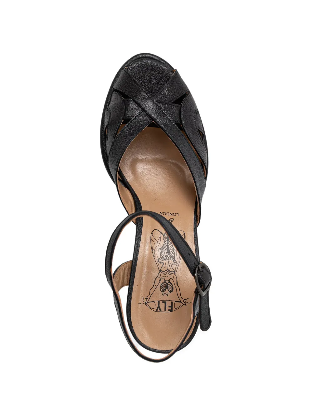 Fly London strappy block-heel pumps Zwart