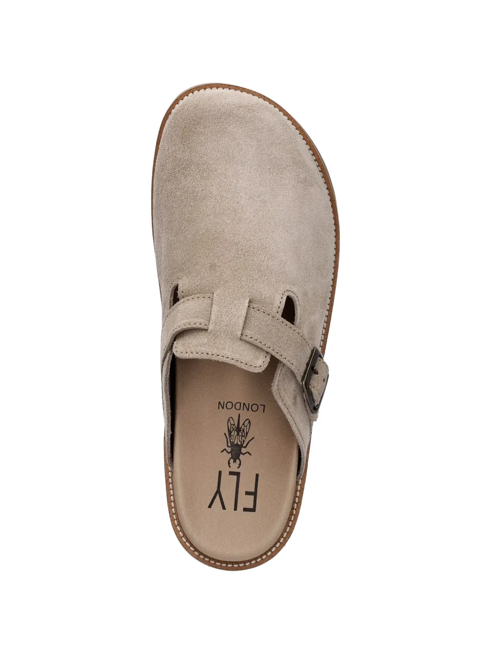 Fly London buckle-fastening suede slippers Beige
