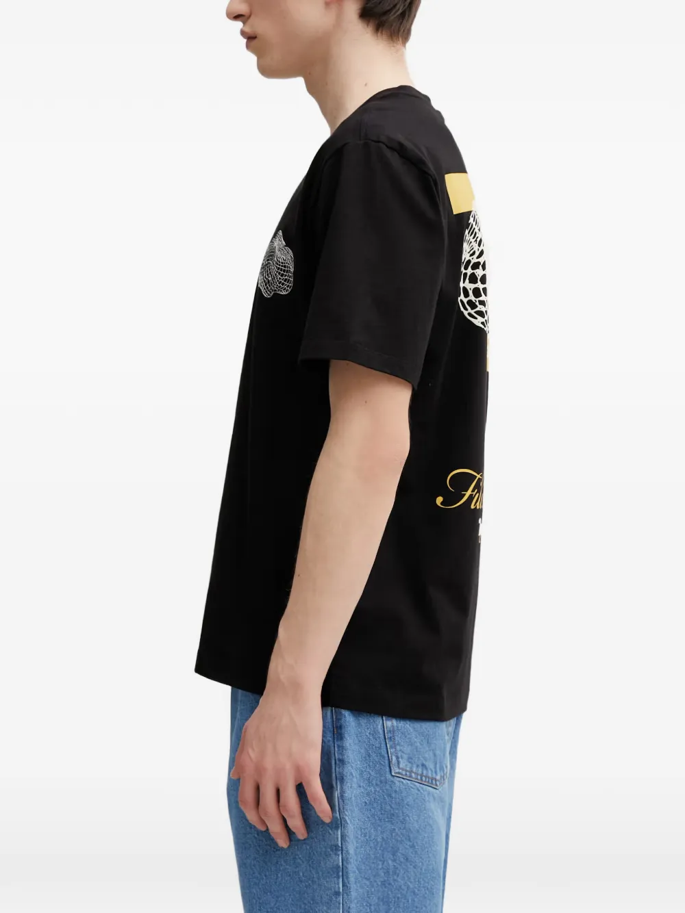 Filling Pieces Citrus T-shirt met grafische print Zwart