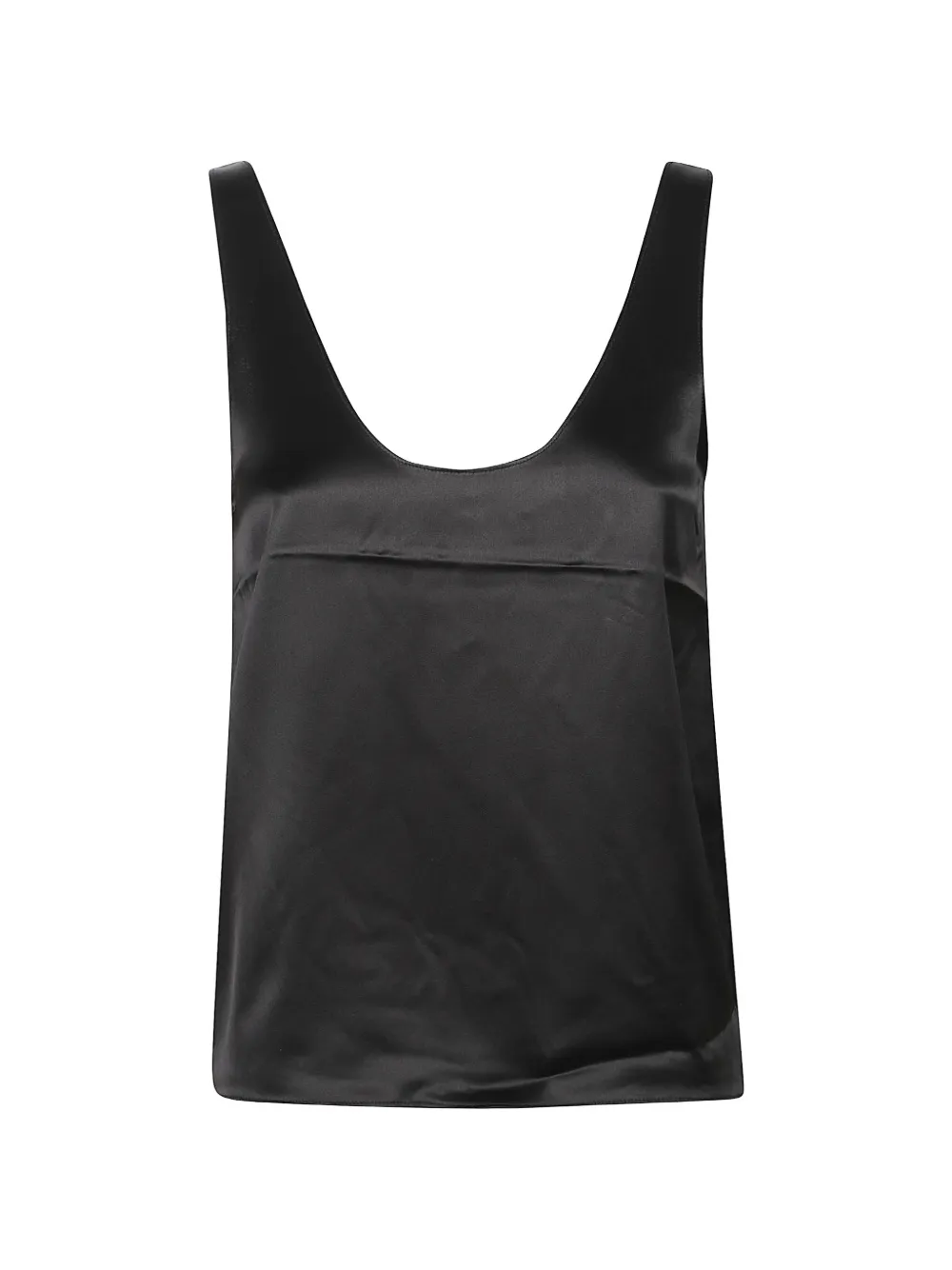 Almada Label scoop-neck top - Nero