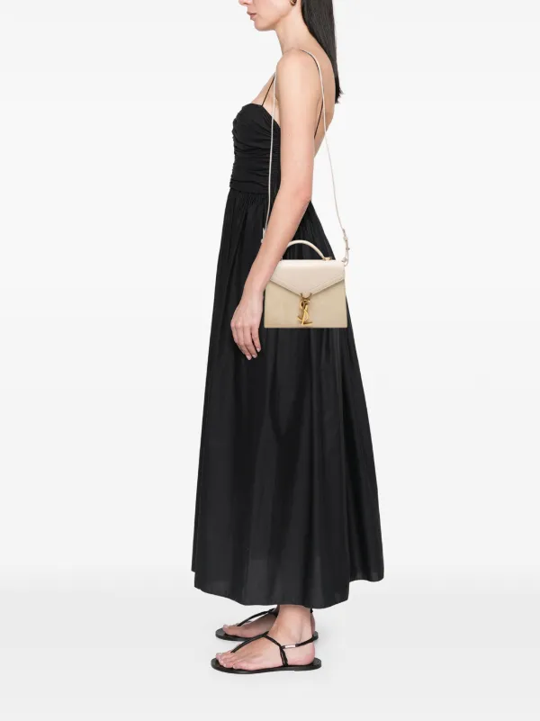 Saint Laurent Pre-Owned 2020 Mini Suede And Calfskin Cassandra Top