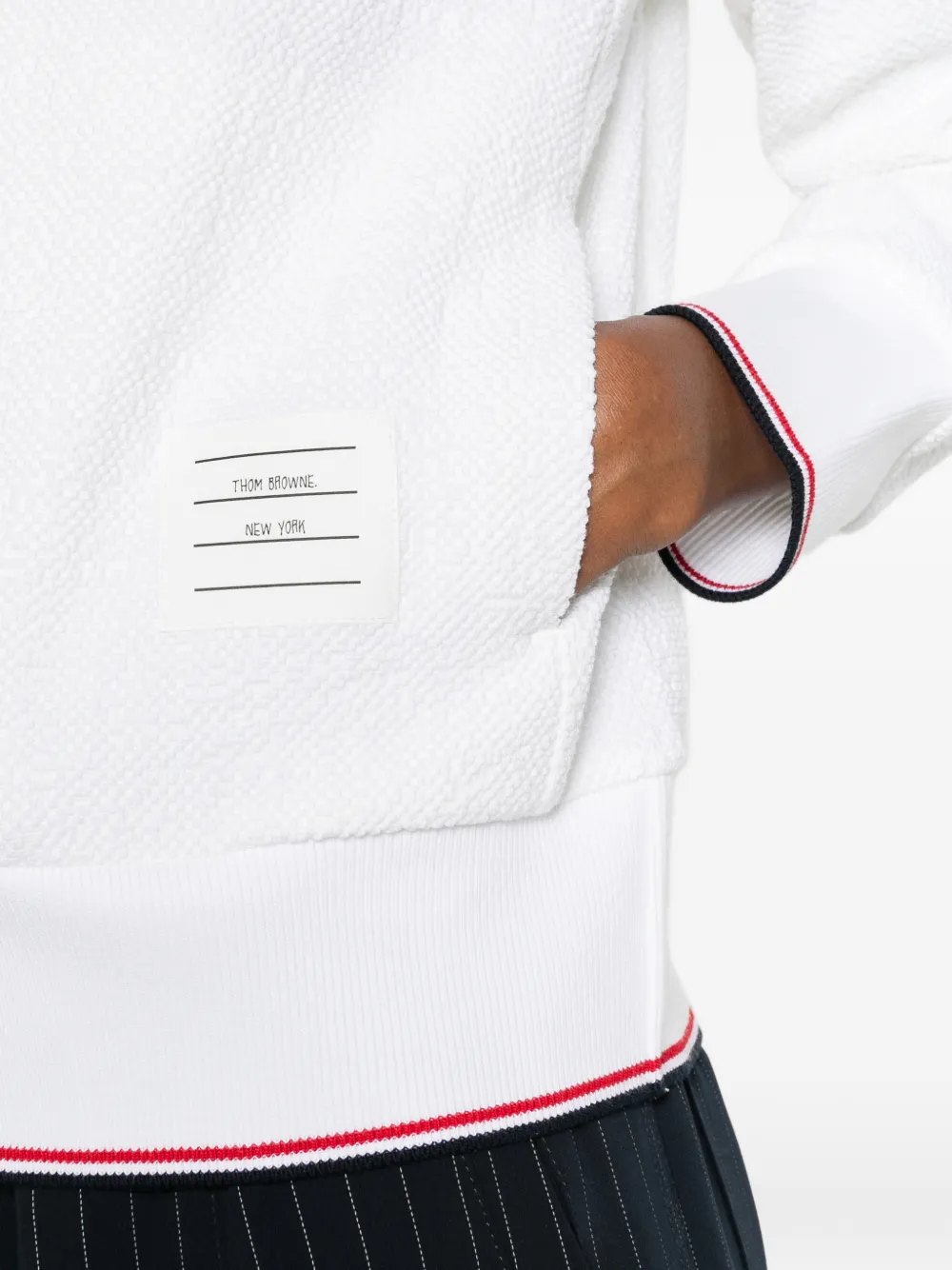 Thom Browne Hoodie met logopatch Wit