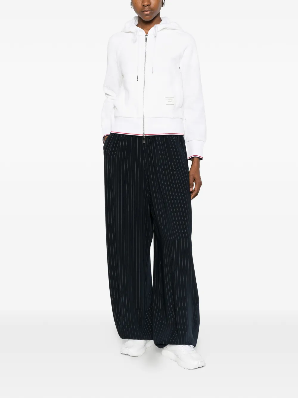 Thom Browne Hoodie met logopatch Wit