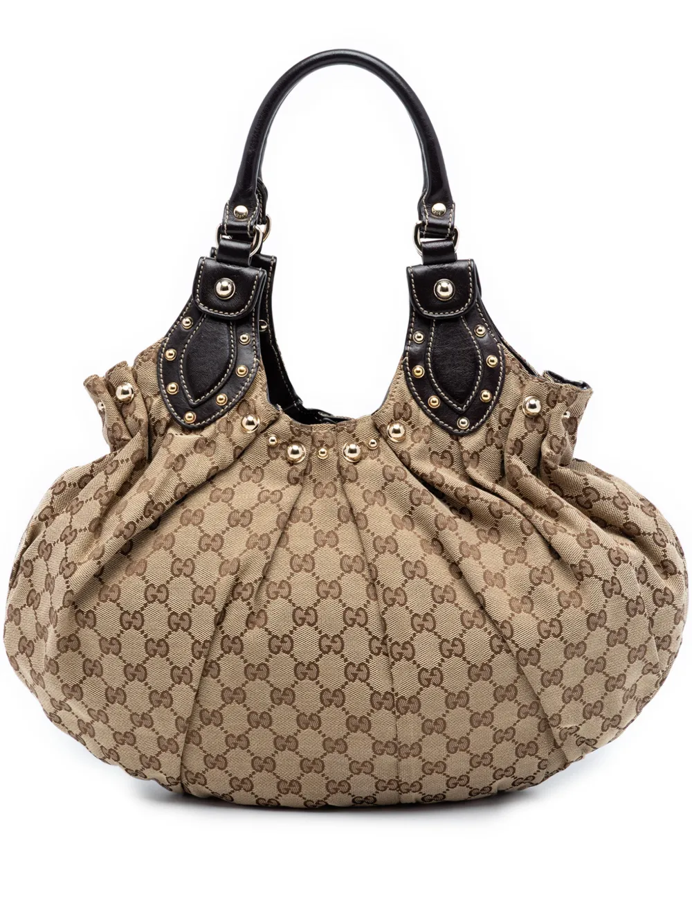 Gucci Pre-Owned 2016-2026 GG Canvas Studded Pelham hobo bag - Toni neutri