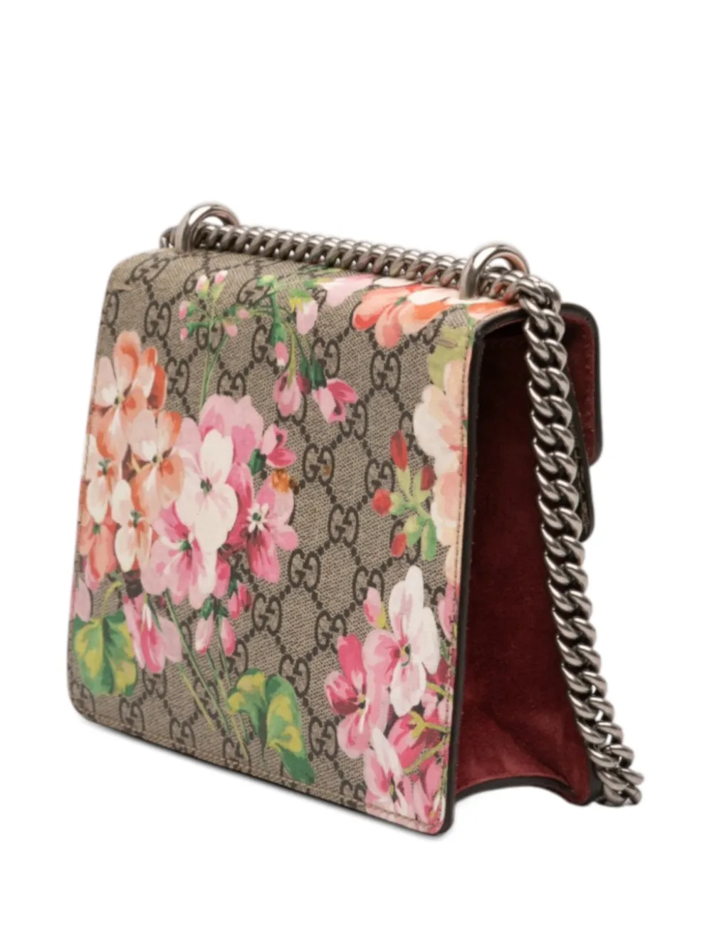 Gucci Pre-owned 2016-2025 Small GG Supreme Blooms Dionysus Crossbody Bag in Neutrals, view 3