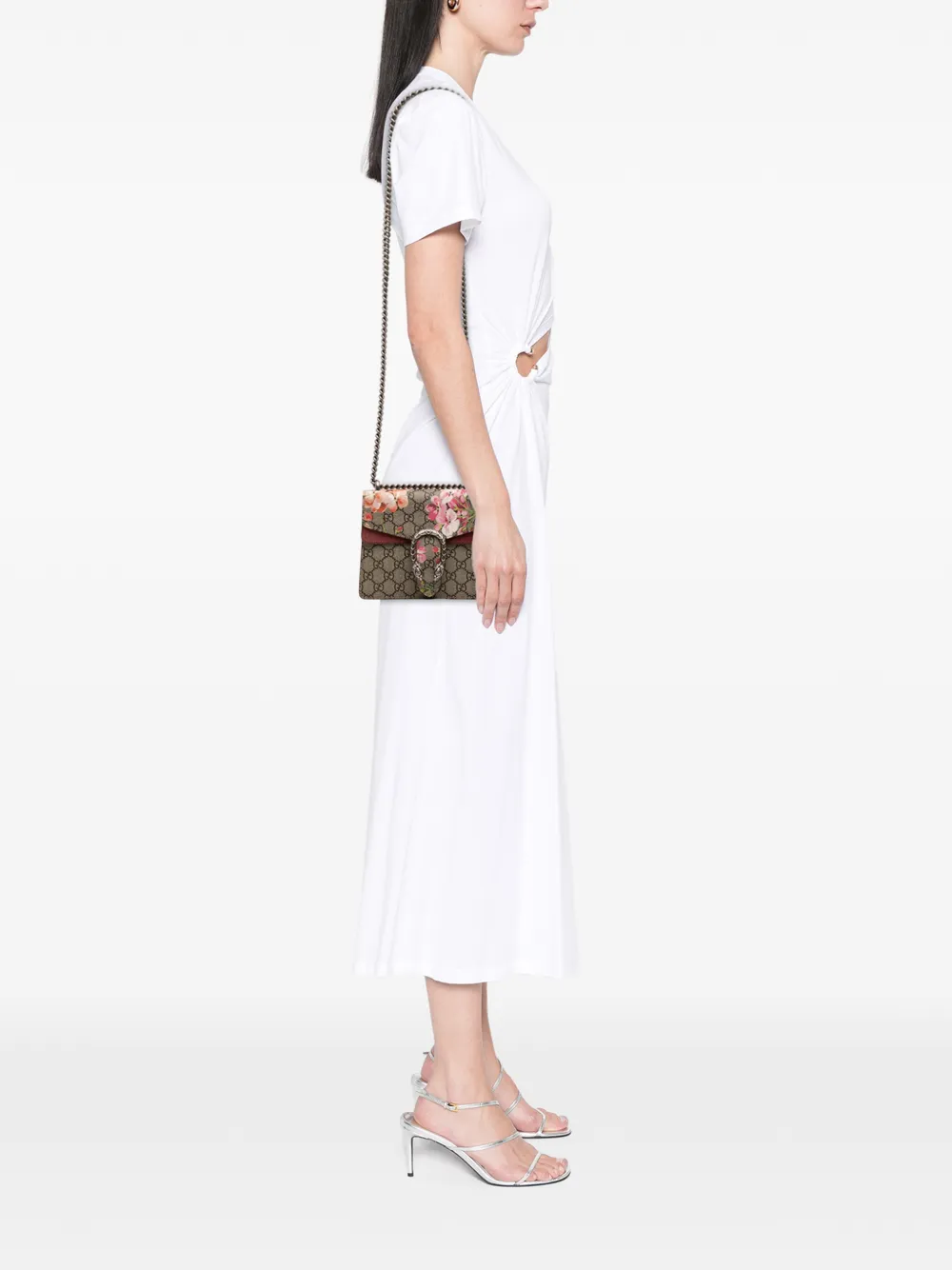 Gucci Pre-owned 2016-2025 Small GG Supreme Blooms Dionysus Crossbody Bag in Neutrals, view 2