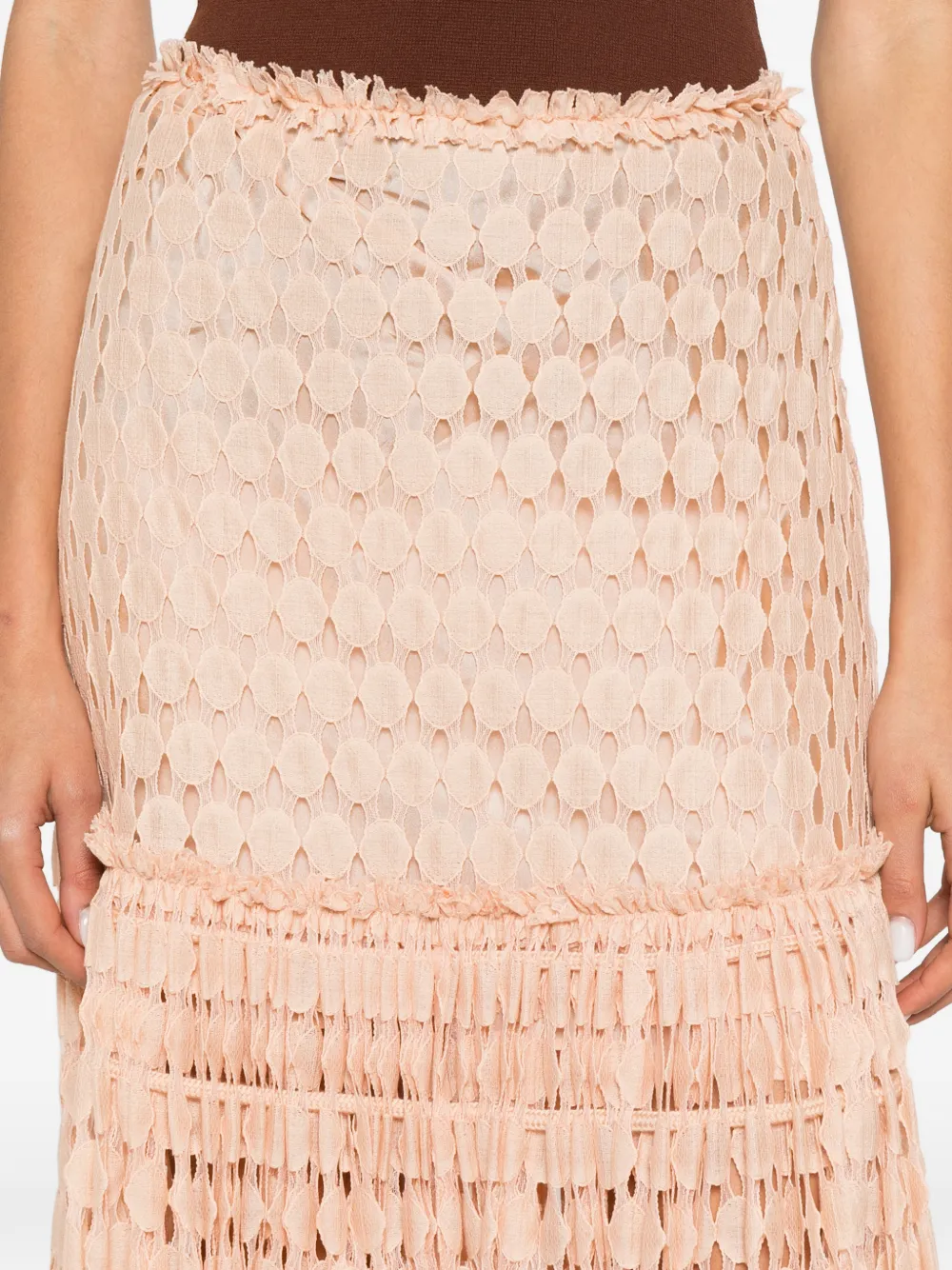 Ulla Johnson Aris maxi-rok met kant Roze