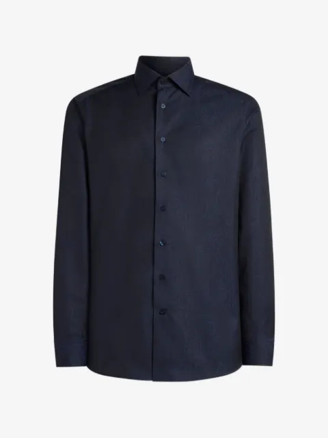 ETRO cotton jacquard shirt with arnica motif