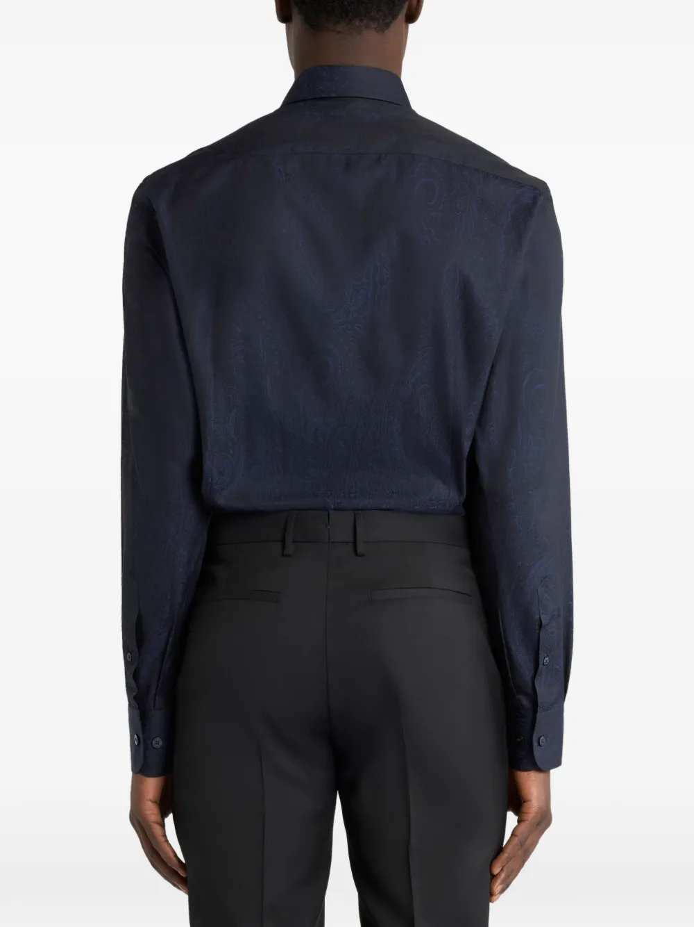 ETRO Katoenen overhemd met jacquard-patroon Blauw
