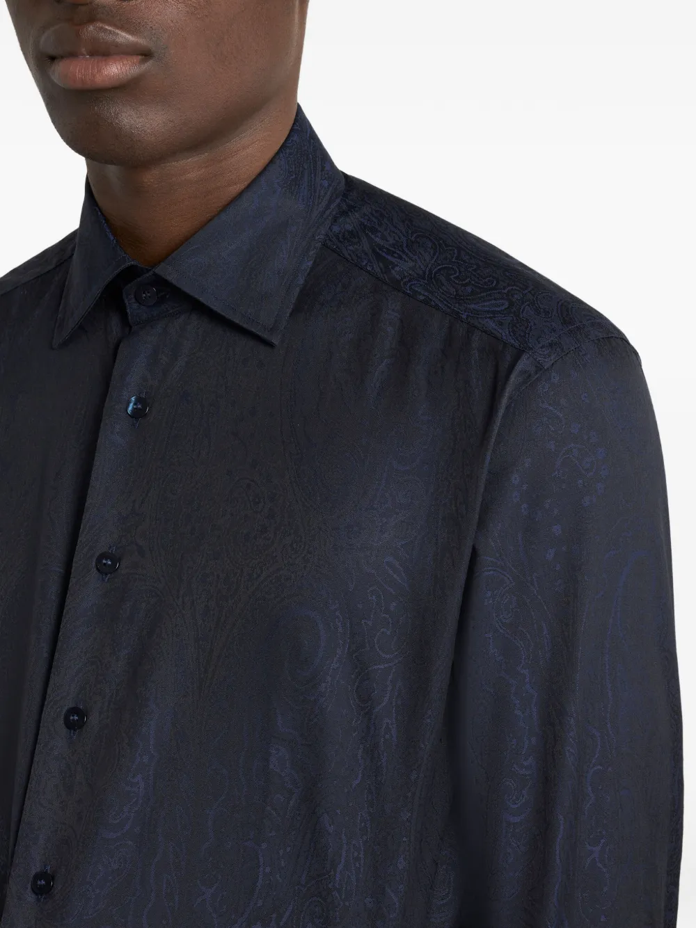 ETRO Katoenen overhemd met jacquard-patroon Blauw